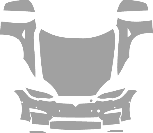 Top-down Tesla front layout for precut wrap | PPF Manufacturer | Apeax