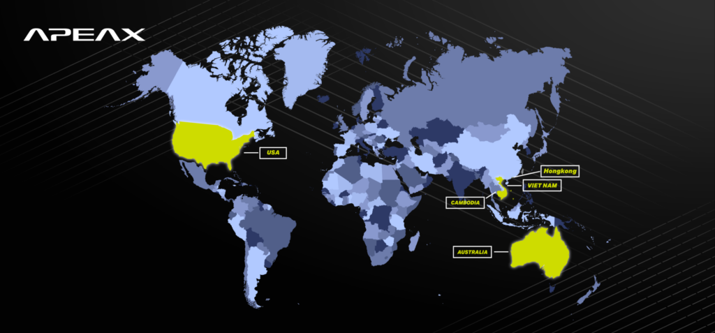 Apeax distribution map 